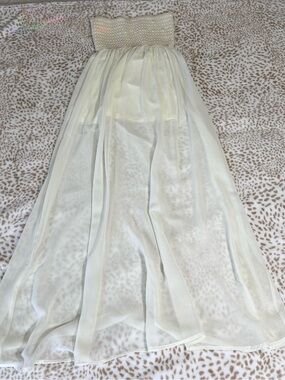 Annabelle Cream Smocked Bodice Dress